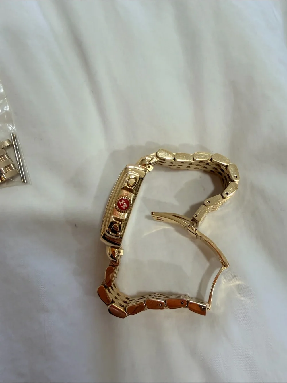 Michele Gold-Tone Diamond Accent Chronograph Bracelet Watch - Picture 7 of 14